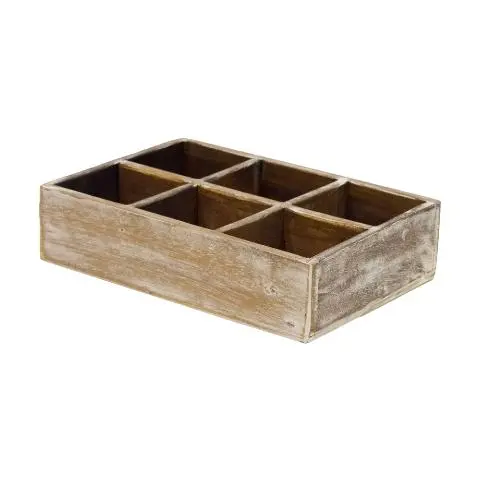 Imagen BANDEJA MADERA PORTAVASOS BLANCO DESGASTADO