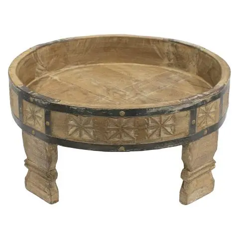Imagen MESA T MADERA TECA TALLADA MEDIANA