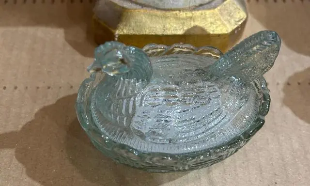 Imagen BOMBONERA GALLINA CRISTAL GRABADO