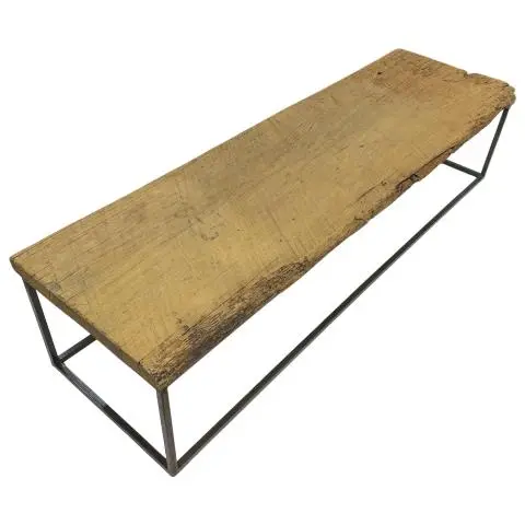Imagen MESA CENTRO METAL Y MADERA RECICLADA 203X60 CM