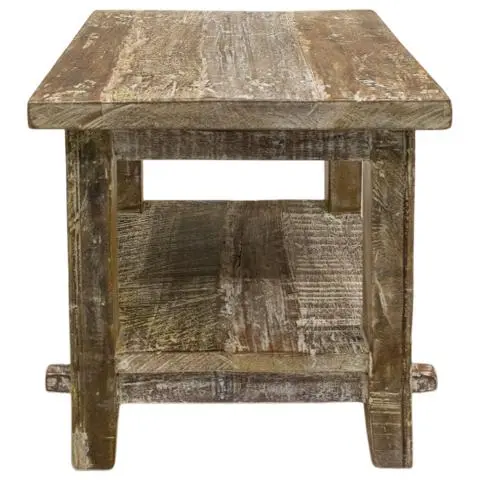Imagen MESA AUXILIAR MADERA RECICLADA PATINA BLANCO