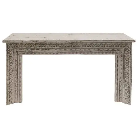 Imagen CONSOLA MADERA FRONTAL TALLADO BLANCA