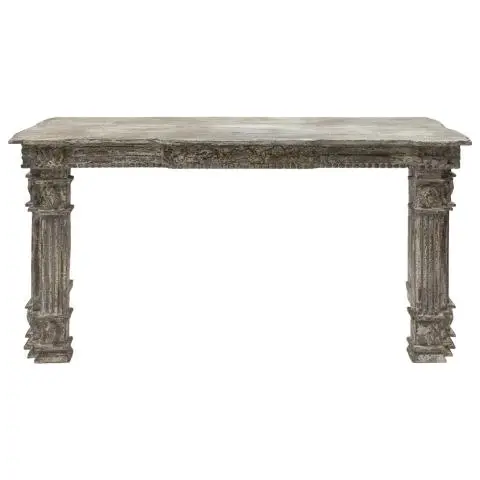 Imagen CONSOLA MADERA FRONTAL TALLADO GRIS