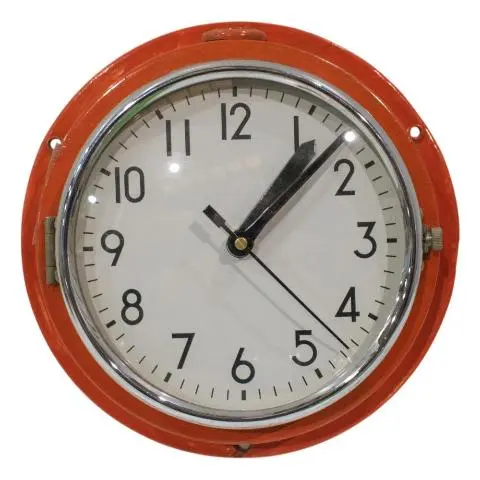 Imagen RELOJ PARED BARCO METAL NARANJA