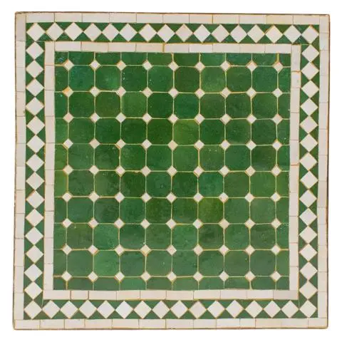 Imagen TABLERO MESA MOSAICO CUADRADO VERDE / BLANCO 60X60 CM