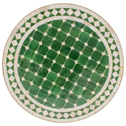 Imagen TABLERO MOSAICO REDONDO VERDE / BLANCO 60CM DIAM.