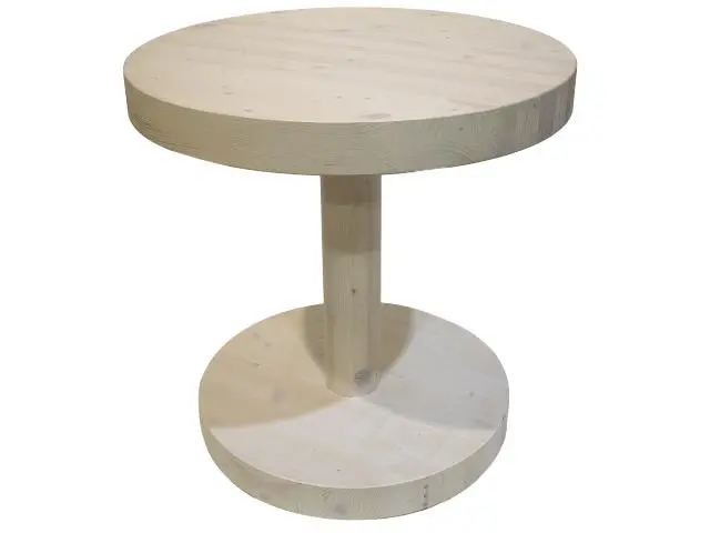Imagen MESA AUXILIAR MADERA REDONDA BLANCO 62X60 CM DIAM.