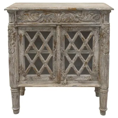 Imagen APARADOR ART DECO 2/P CRUCETAS FRONTAL TALLADO GRIS