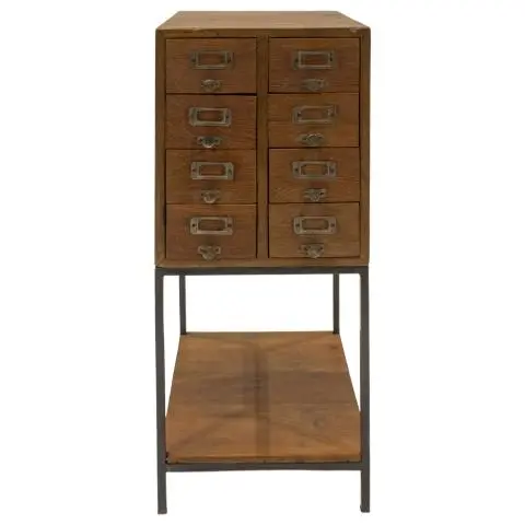 Imagen MUEBLE ARCHIVADOR ANTIGUO 8/C PIE METALICO BALDA INFERIOR