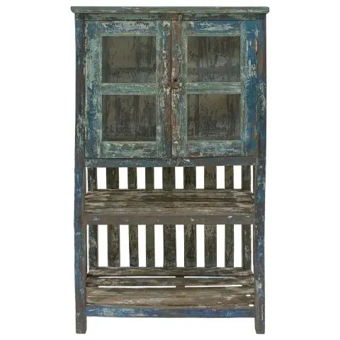 Imagen VITRINA 2/H ANTIGUA AZUL DESGASTADO