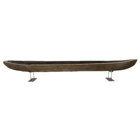 Imagen CANOA MADERA TECA CON SOPORTE