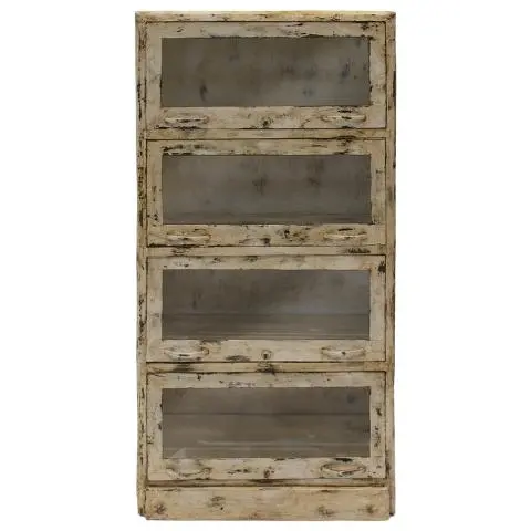 Imagen MUEBLE PANADERO METAL 4/P BLANCO ENVEJECIDO