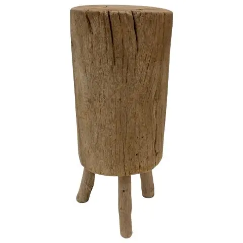 Imagen PEDESTAL CILINDRO ANTIGUO MADERA 3 PATAS