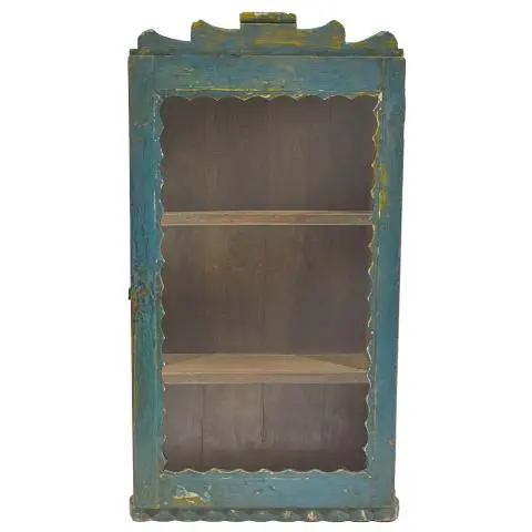 Imagen VITRINA COLGAR ANTIGUA 1/H AZUL RESTOS AMARILLOS